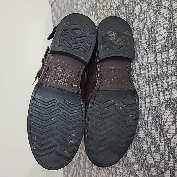 Frye distressed leather belted riding boots - Picture 8 of 13